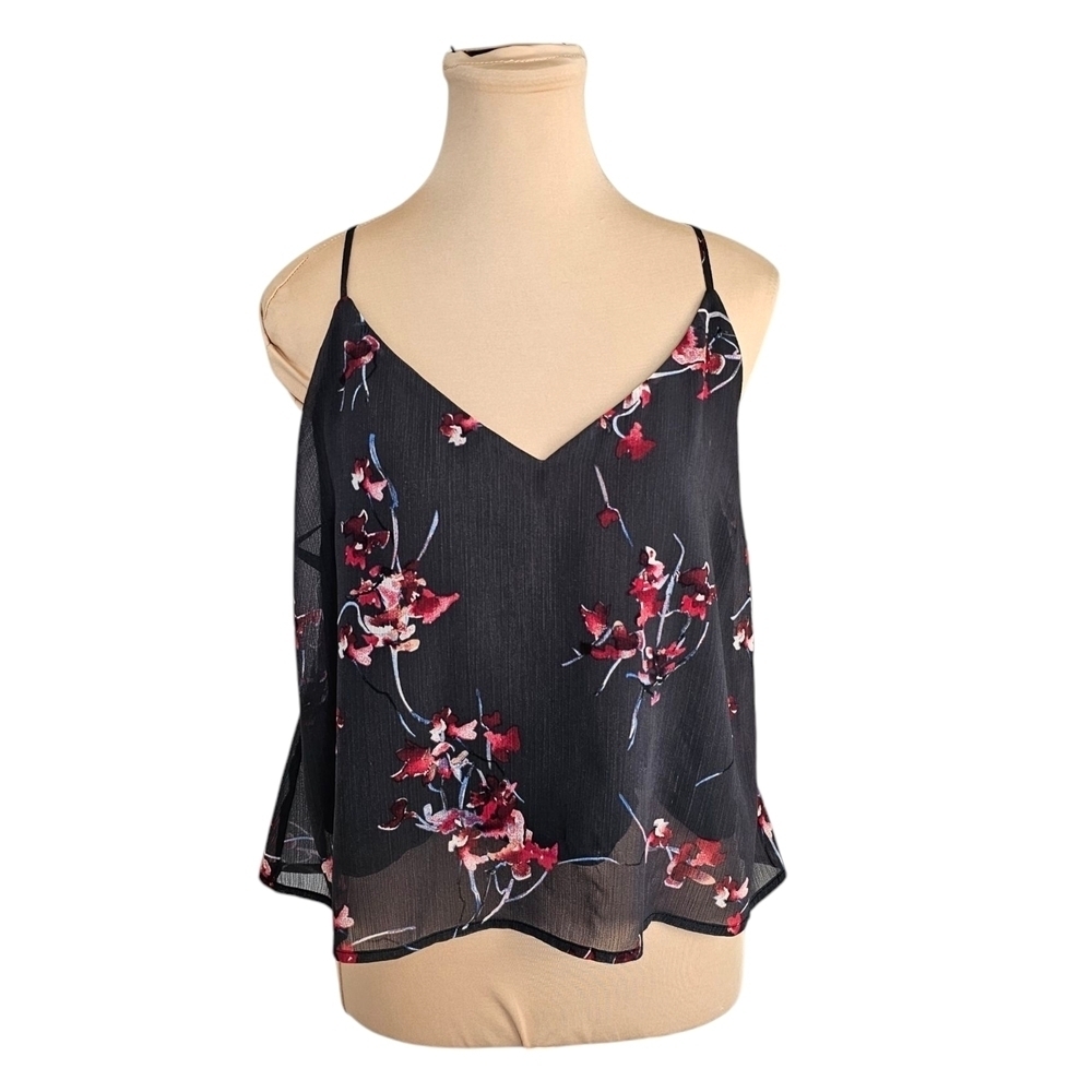 Black Swan Black Floral Camisole Top Sz M